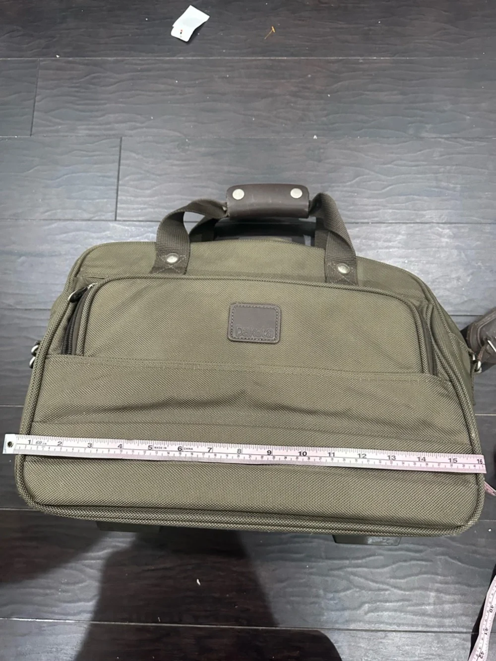Vintage Dakota Tumi Weekender Canvas Carry On Olive Green Travel Bag